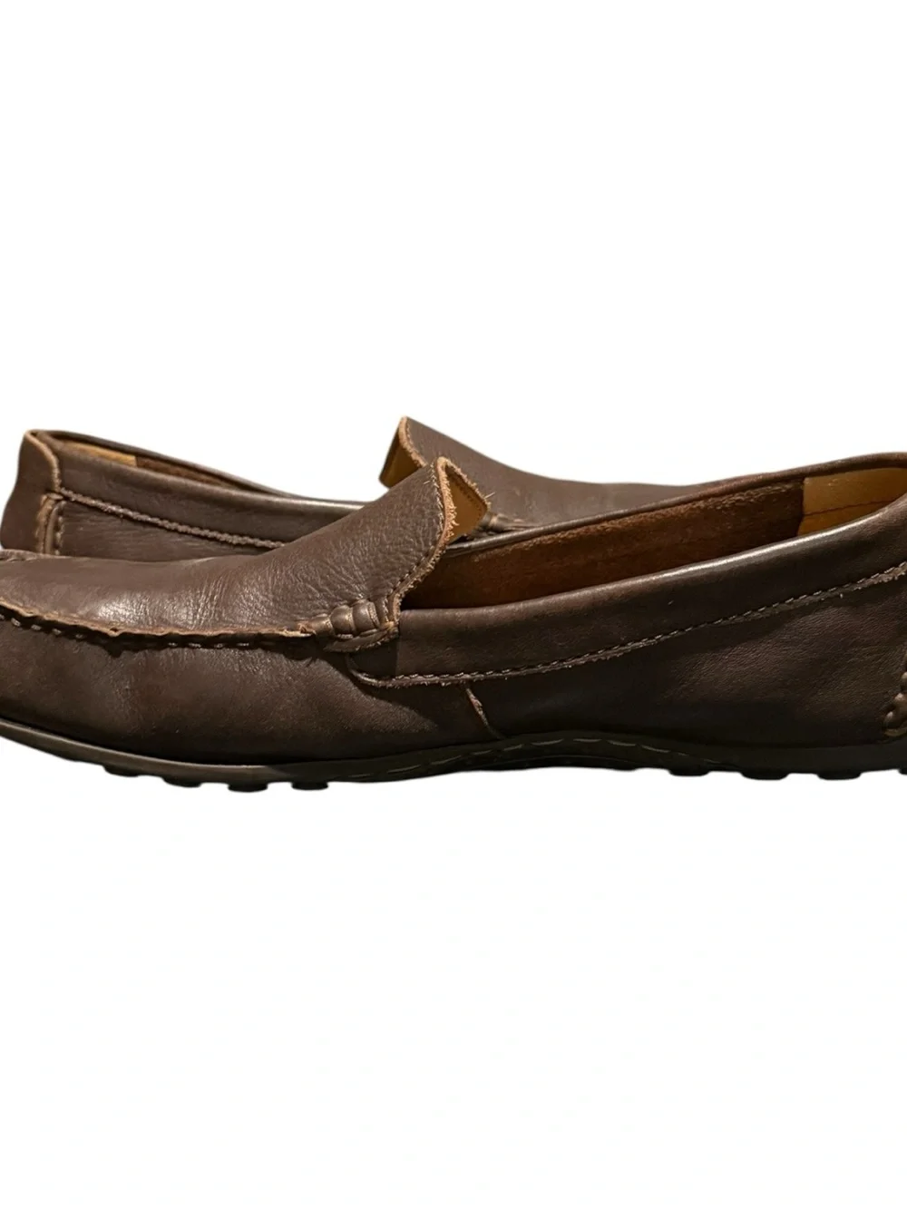 Clarks Men's Driving Loafers Brown Leather Casual Slip On Men's Size 13 M